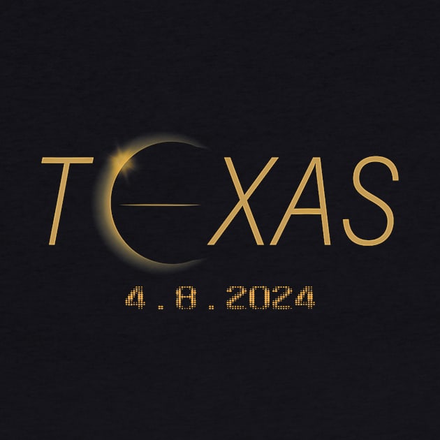 Texas Solar Eclipse 2024 Shirt Total Solar Eclipse Texas by Diana-Arts-C